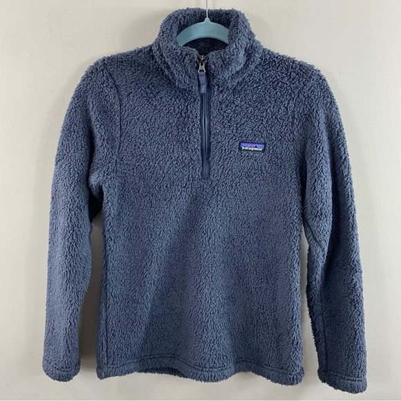 Patagonia Women's Gray Los Gatos Teddy Fleece 1/4 Zip Jacket Coat Sz XS - Picture 2 of 11
